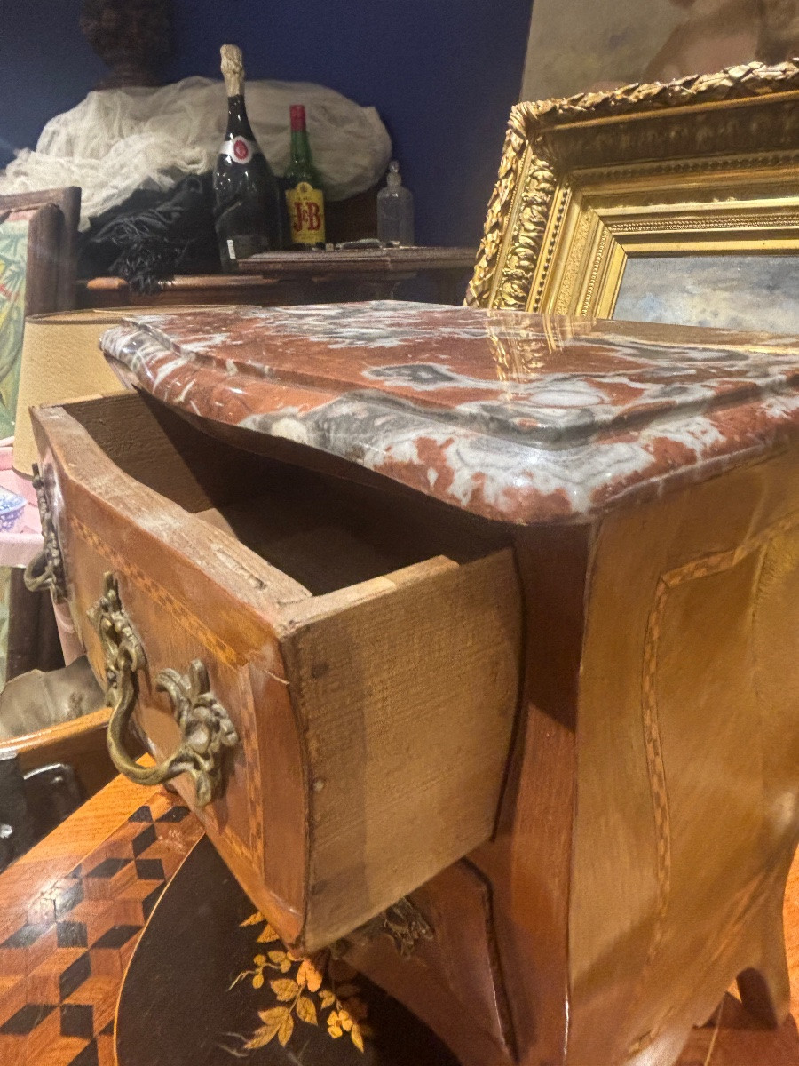 Antique Lxv Style Marquetry Master's Commode Tombeau, Circa 1900-photo-2