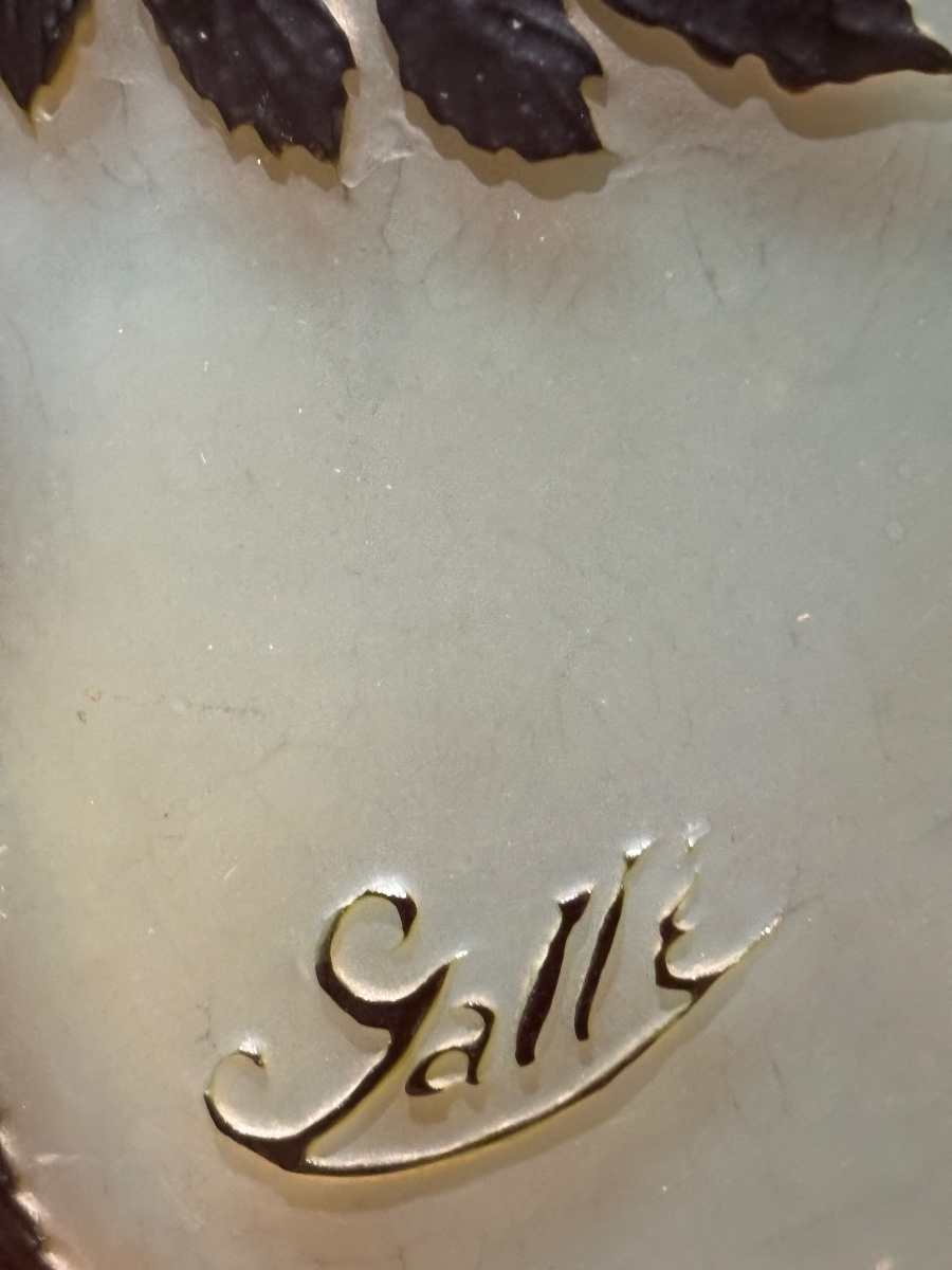 émile Gallé Blown Vase Cherry Rowan Décor Pâte De Verre-photo-4