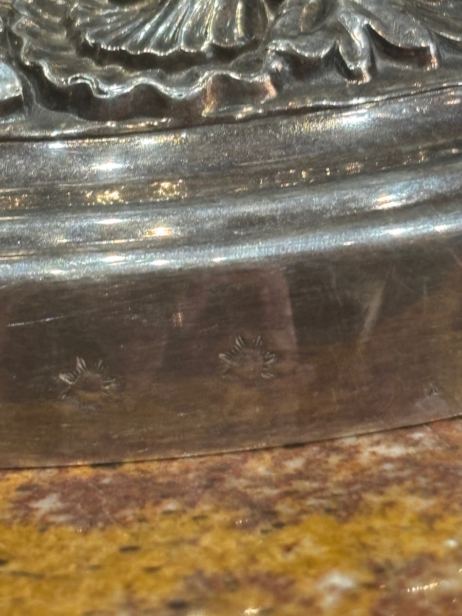Large Pair Of Silver-plated Candlesticks, Likely English Baroque, Hallmarked-photo-2