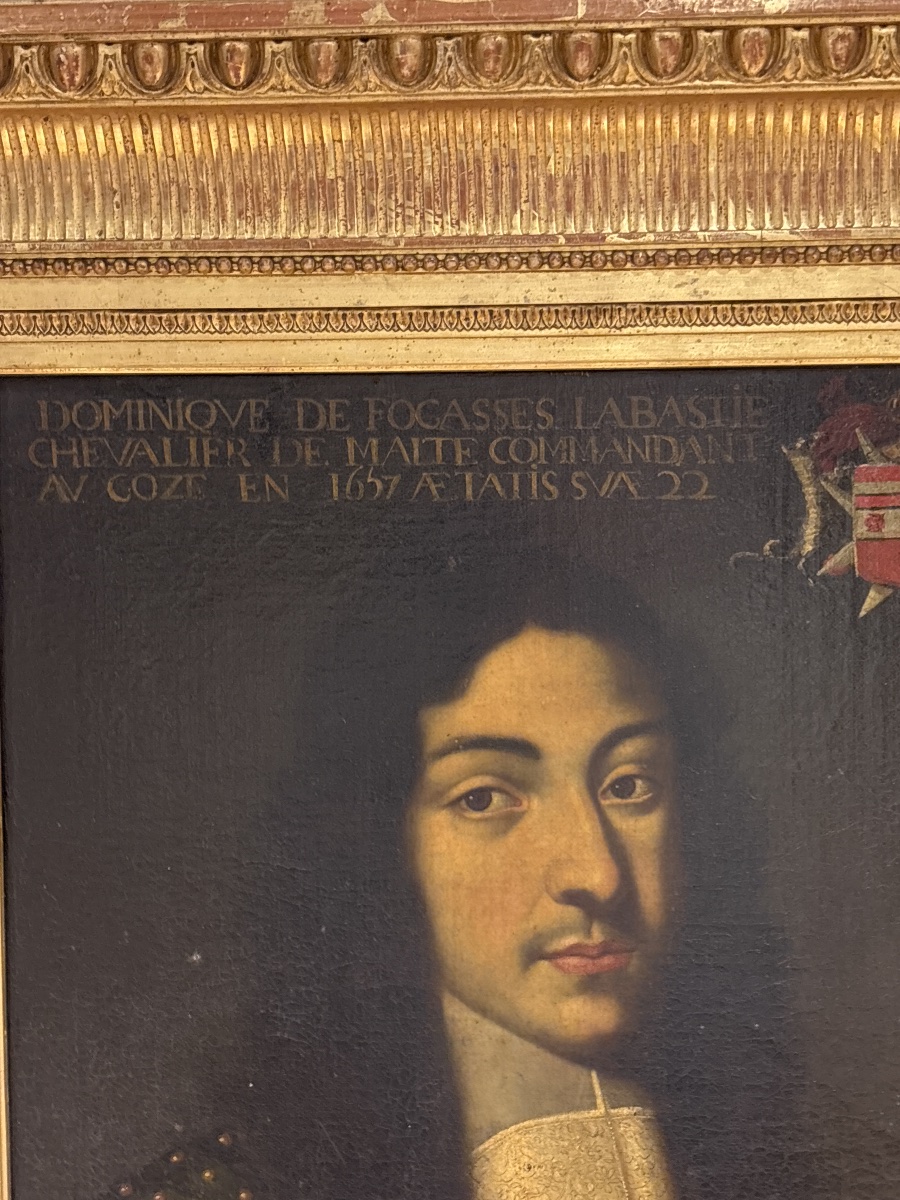 Chevalier de l ordre de Malte labastie l'an 1657 tableau portrait huile sur toile militaire -photo-1