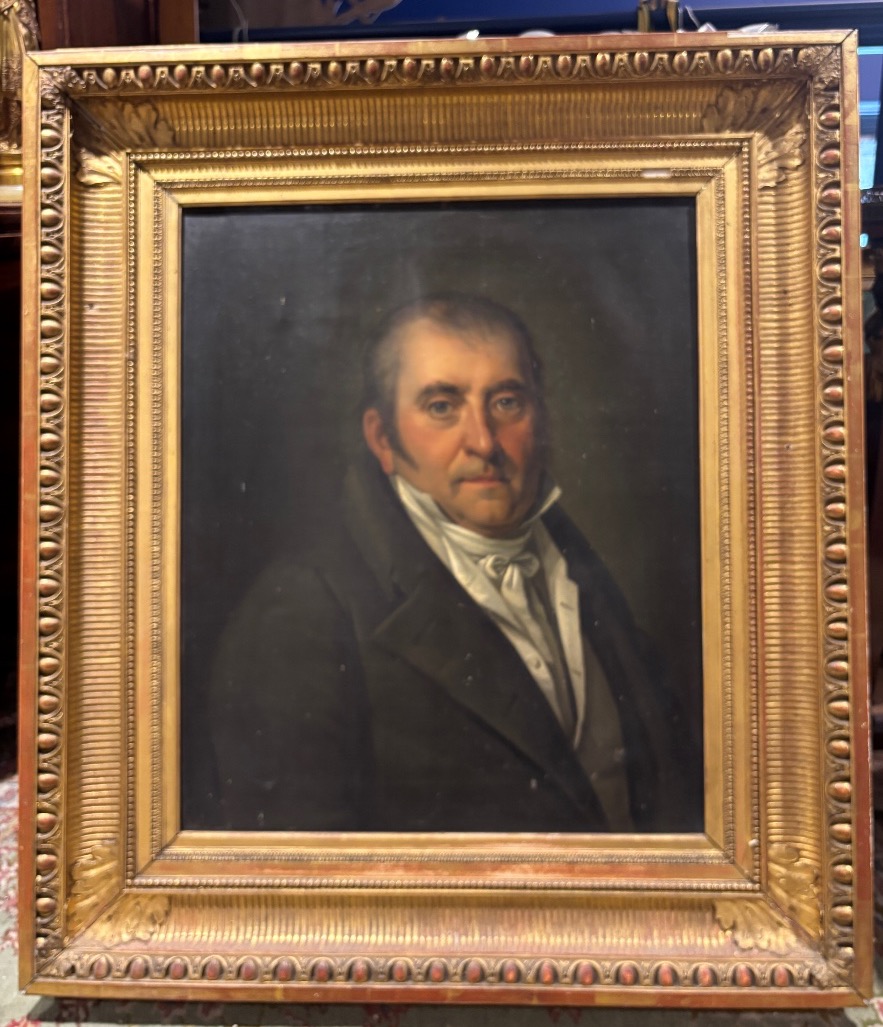 Tableau grand portrait d homme debut XIXe huile sur toile 