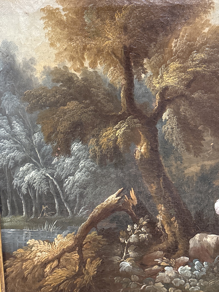 Tableau XVIIIe le bon samaritain huile sur toile  école française médecin -photo-3