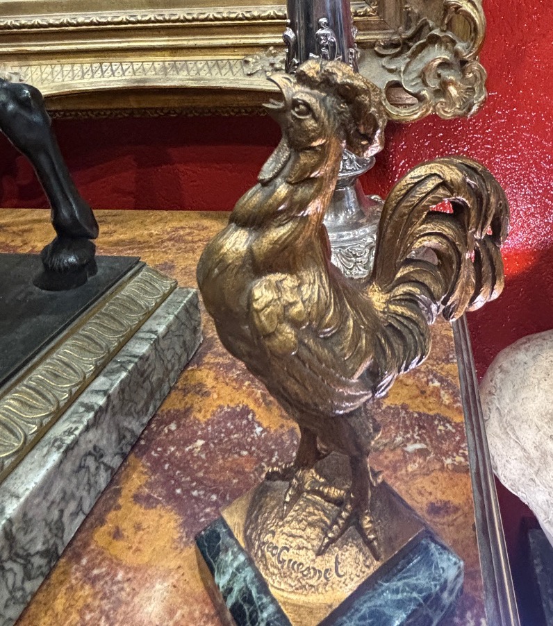 Le coq gaulois bronze par geo guesnel vers 1900-photo-2