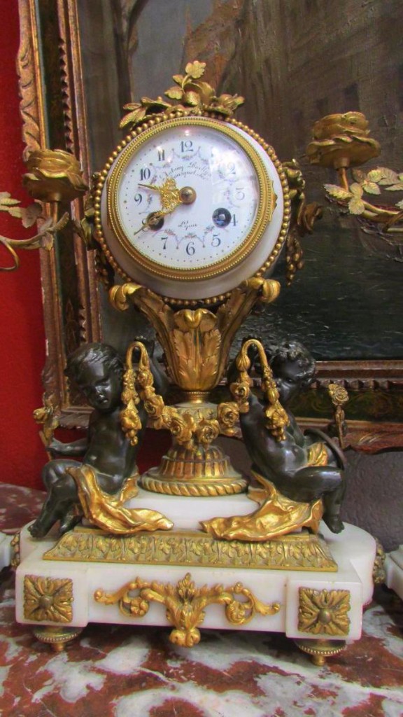 Trim Mantel Clock Gilt Bronze Candelabra Nineteenth Amours Cherubs Putti Napoleon III-photo-2