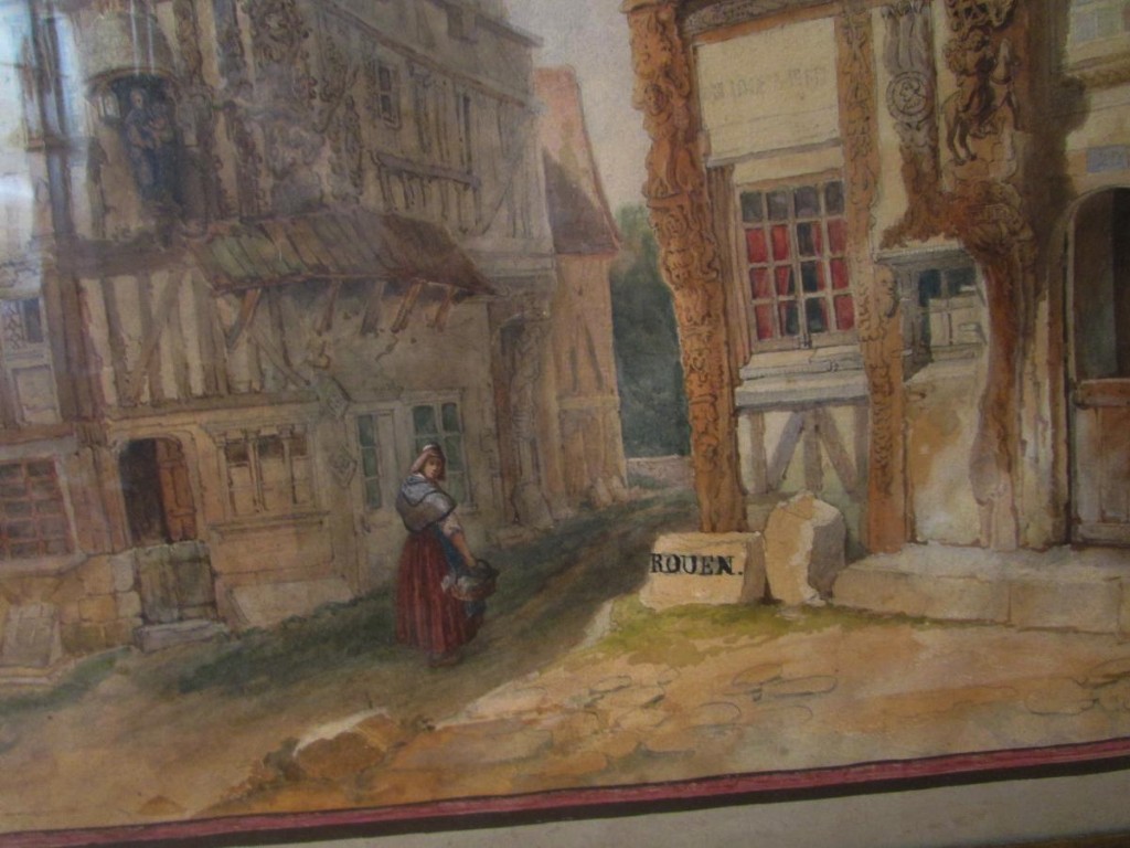 Ancien-tableau-aquarelle-signe-tony-joannot-vieille-ville-de-rouen ou joigny Epxixe-photo-4