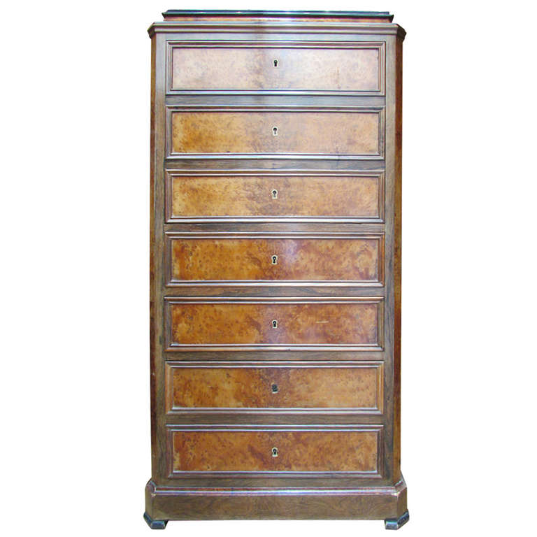 Ancien Secretaire Cabinet Scriban Epoque XIXeme Napoleon III Thuya Bois De Rose 