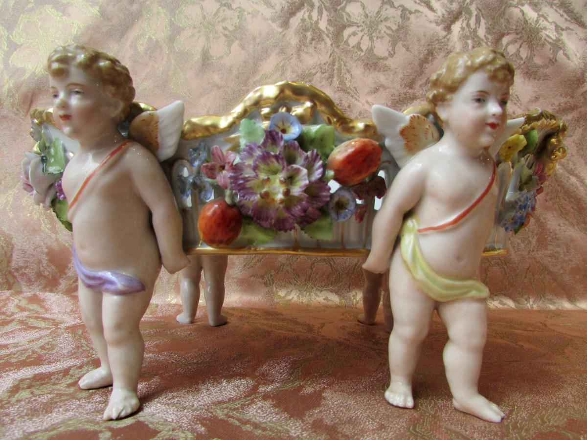 Banette Nineteenth Von Schierholz Porcelain Putti Thuringia Porcelain Cup