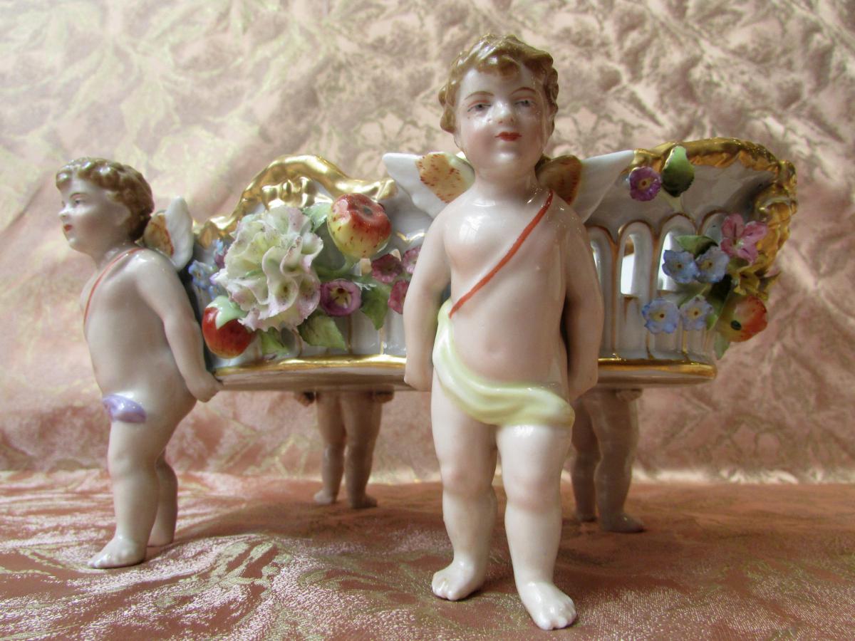 Banette Nineteenth Von Schierholz Porcelain Putti Thuringia Porcelain Cup-photo-4