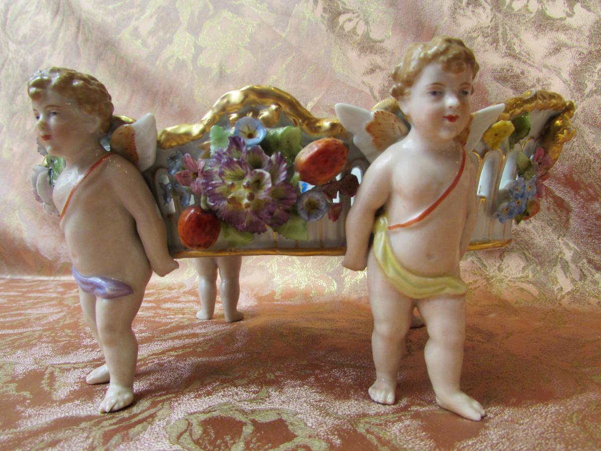 Banette Nineteenth Von Schierholz Porcelain Putti Thuringia Porcelain Cup-photo-2