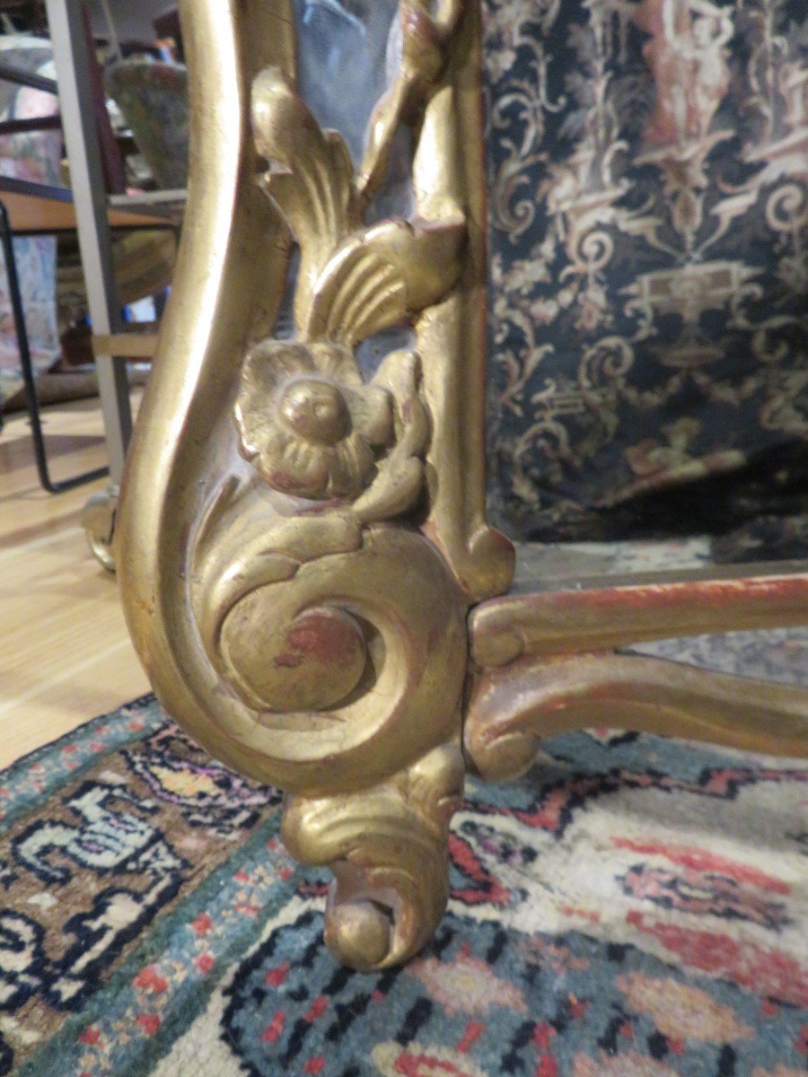 Miroir Glace A Pare Closes En Bois Doré Style Regence Lxv Epoque Fin XIXe-photo-2