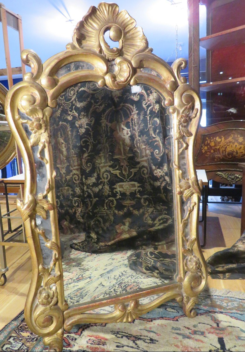 Miroir Glace A Pare Closes En Bois Doré Style Regence Lxv Epoque Fin XIXe