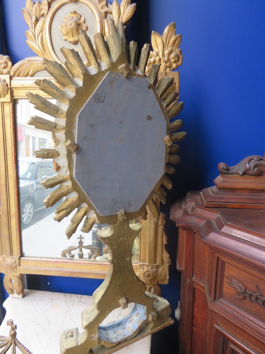 Large Reliquary In Lacquered Wood Epoque Eighteenth In The Shape Of A Sun Lxiii Style For Paperolles-photo-3