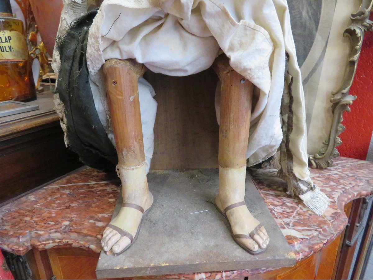 18th Century Wooden Procession Statue Virgin Mary In Tears Stabat Mater Religious-photo-6