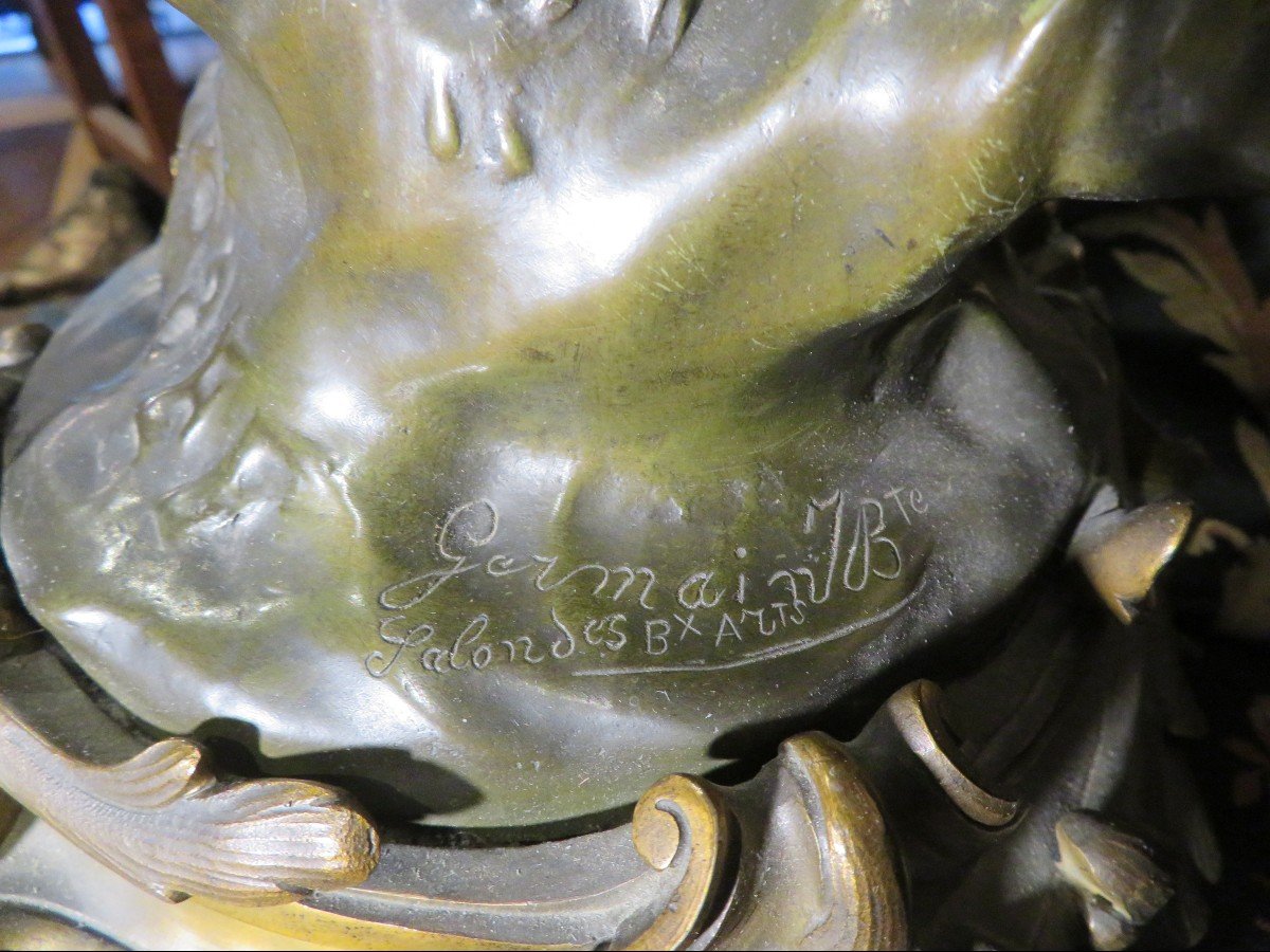 Old Bronze Sculpture Statue S Gilded Base The Dew By Germain Salon Des Beaux Arts Nineteenth-photo-4