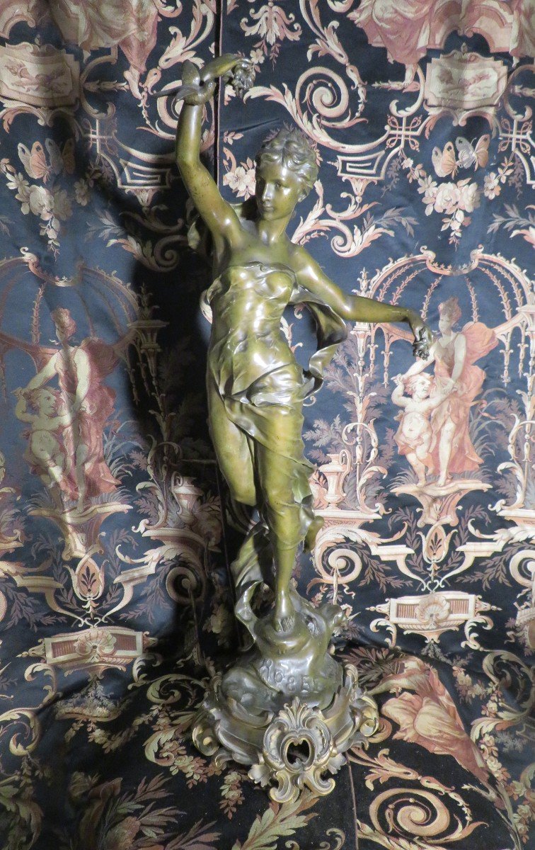 Old Bronze Sculpture Statue S Gilded Base The Dew By Germain Salon Des Beaux Arts Nineteenth