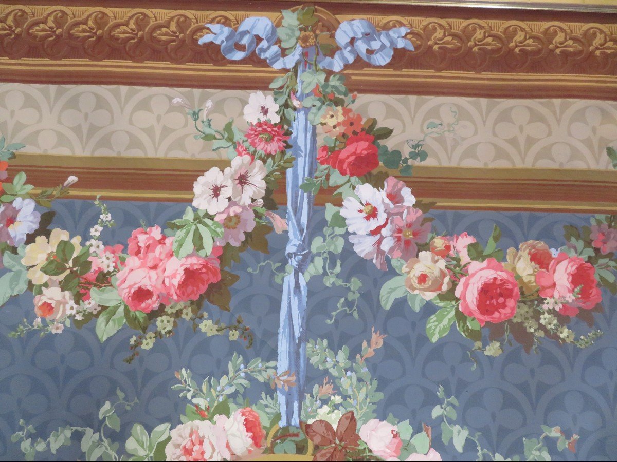 4 Large Panels Wallpaper XIX Manufacture Zuber Expo Paris 1867 D After Les Gobelins-photo-4