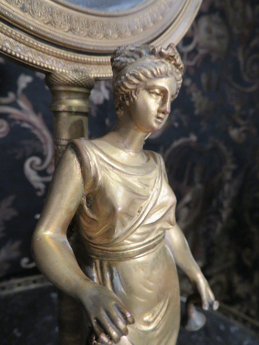 Psyche & Toilet Candlesticks In Bronze And Crystal Empire A Decor Of Diana The Huntress Nineteenth-photo-5