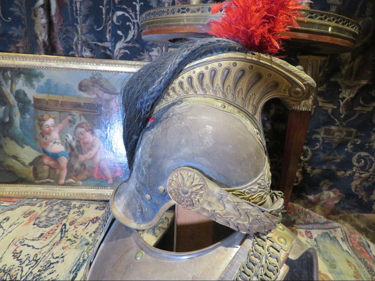 Militaire Casque Et Cuirasse De Cuirassier époque XIXe Modèle 1872-photo-3