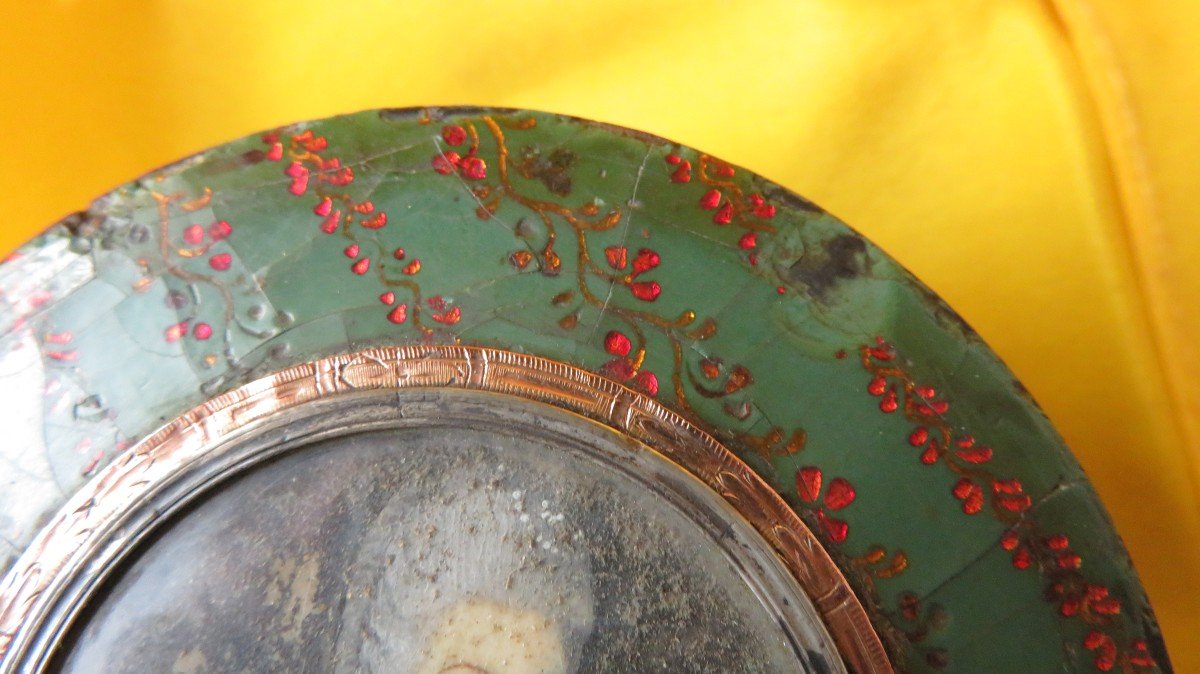 Round Fly Box Eighteenth Century Lxvi Miniature In Medallion Portrait D Elegant Box-photo-6
