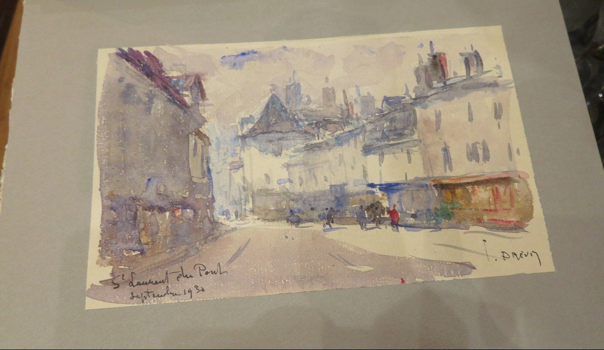 Book Joannes Drevet Souvenirs Lyon 1937 No32 For Théodore Olivier Watercolors Jean-baptiste-photo-4