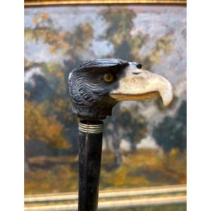 Old Cane Handle Or Umbrella With Eagle Head American Eagle 19th Century