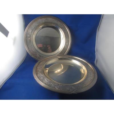 Old Pair Sterling Silver Dishes Poincon Minerva Epoque 19 Eme L XVI Style Neoclassical