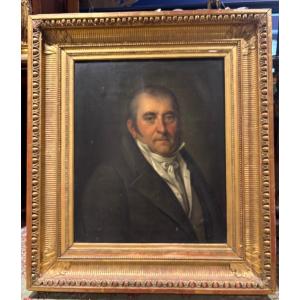 Tableau grand portrait d homme debut XIXe huile sur toile