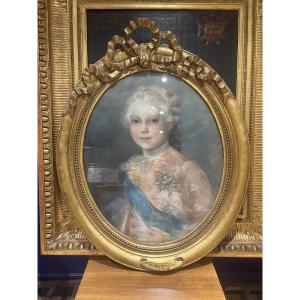 The Child King, The Dauphin Of France, Pastel, Framed In A Gilded Frame, St. Lxvi 