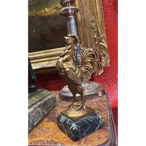 The Gallic Rooster, A Bronze Sculpture By Geo Guesnel, Circa 1900