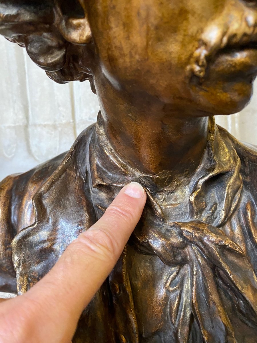 Plaster Bust Of Charles Garnier By J-b Carpeaux, 19th Century-photo-3