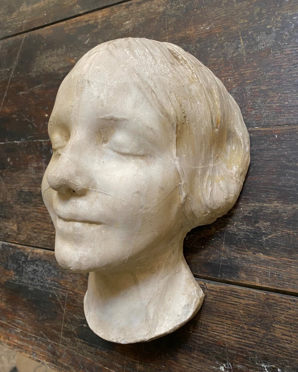 The Unknown Of The Seine, Plaster Early 20th Century-photo-3