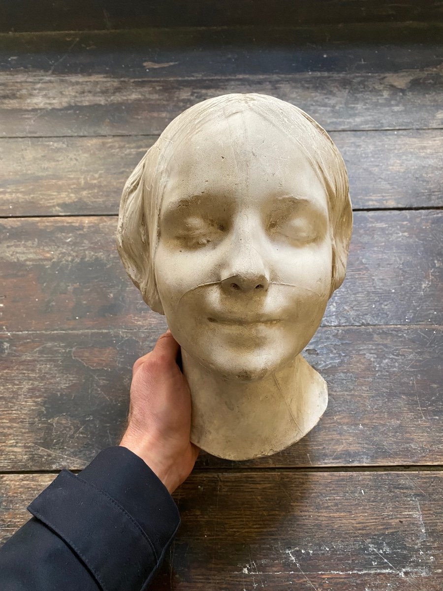 The Unknown Of The Seine, Plaster Early 20th Century-photo-2