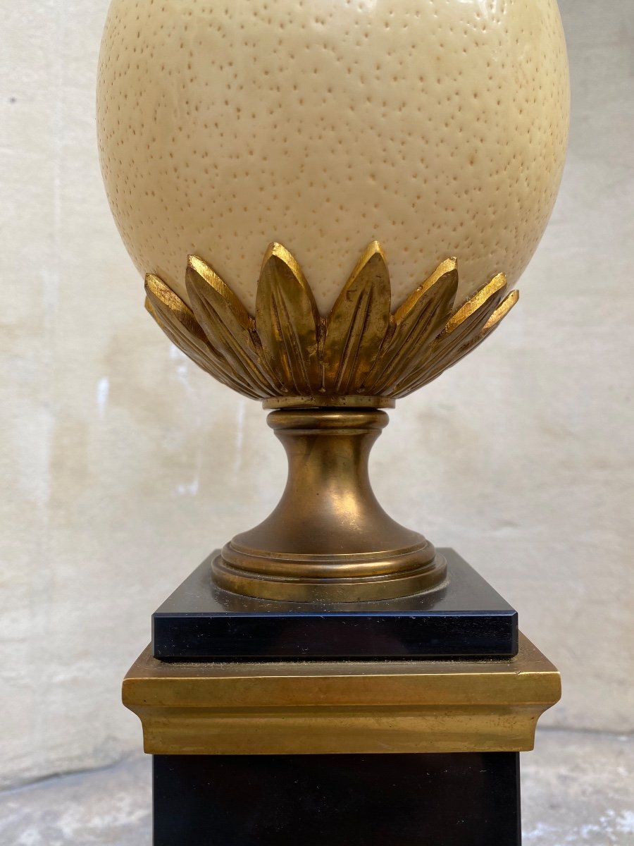 Pair Of Ostrich Egg Lamps 60s-photo-2