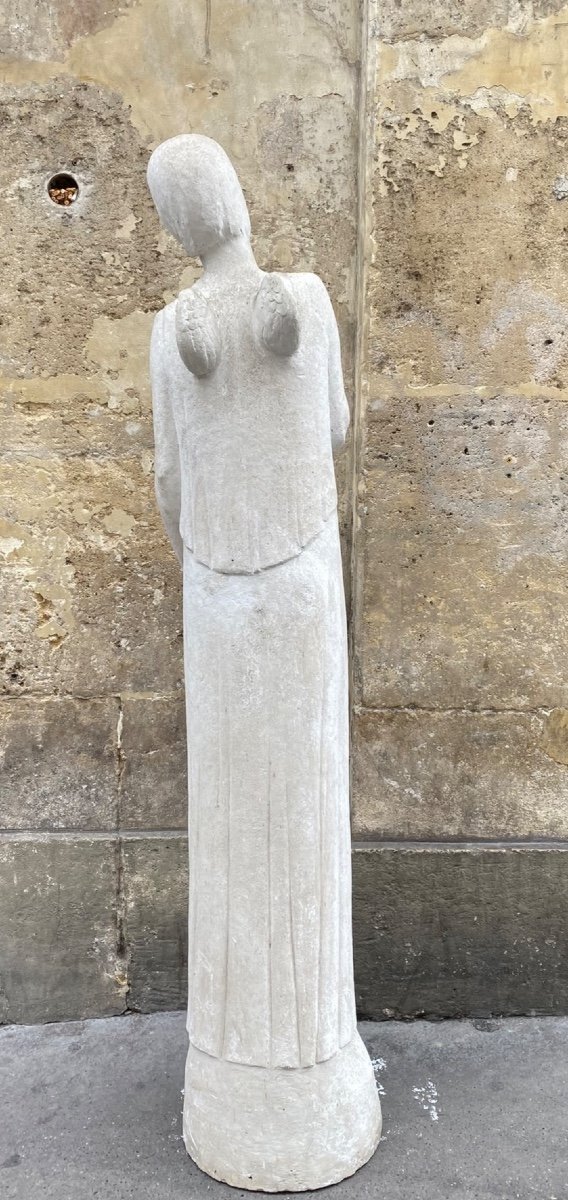 L’ Archange Gabriel, Grande Statue En Plâtre Vers 1930-photo-1