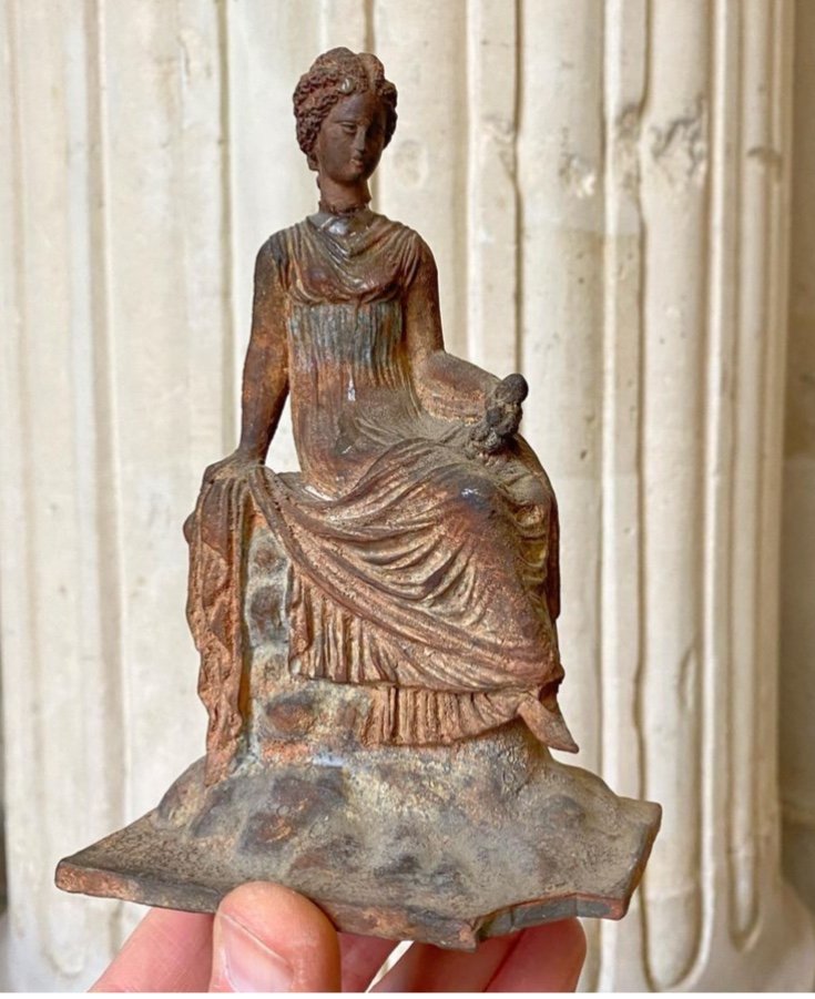 Tanagra In Terracotta In The Style Of The Antique-photo-2