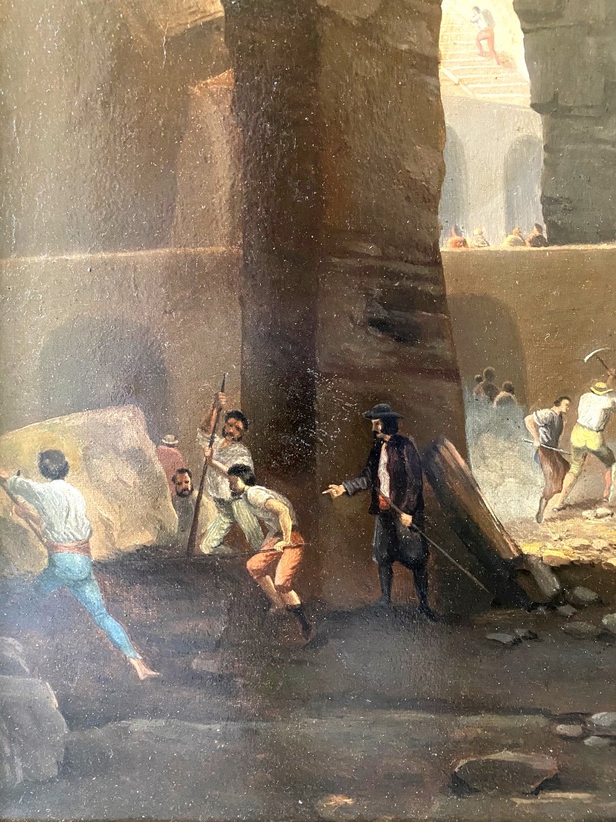 Fouilles Archéologiques Dans Des Thermes Romains, Vers 1850. -photo-2