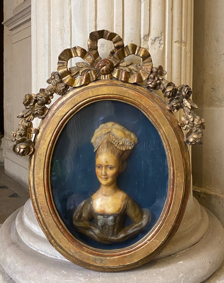 Large Wax Portrait From Louis XVI Period