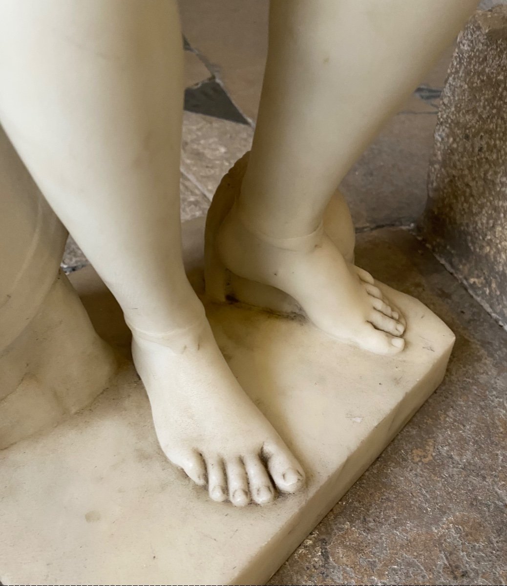The Wounded Amazon, Neoclassical Marble 19th Century -photo-1