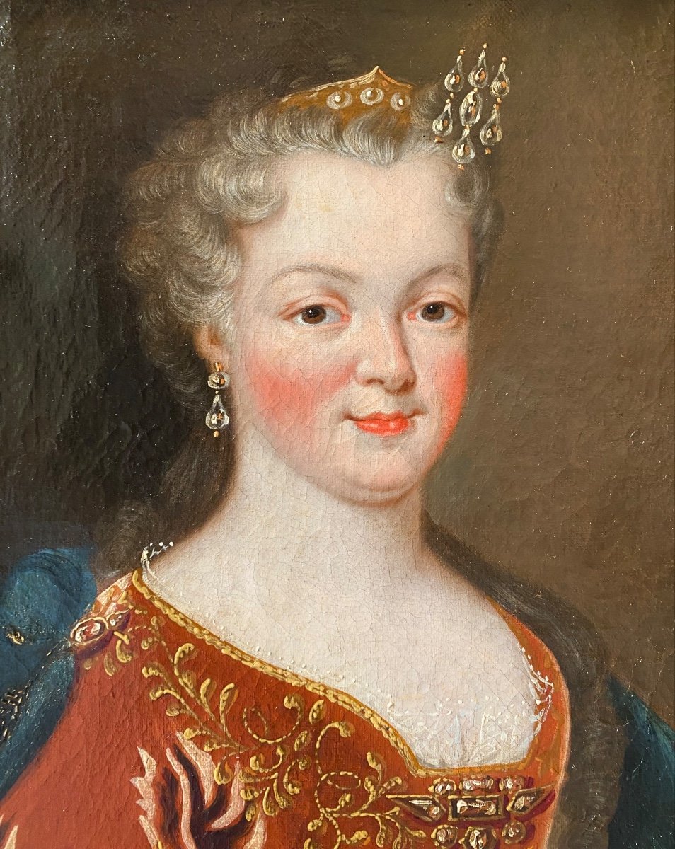 French Queen Marie Leszczynska And Louis XV, Pair Of Portraits After Van Loo-photo-2