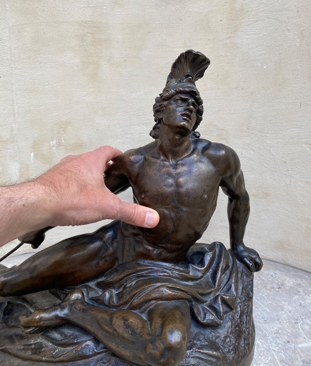 Wounded Achilles, Bronze By Ernst Herter Late 19th Century -photo-3