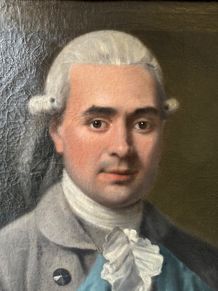 Portrait Of A Man With A Blue Collar, Louis XVI Period-photo-3