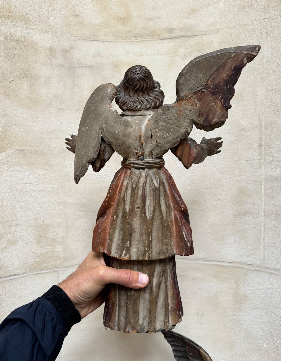 Pair Of Wooden Angels Circa 1600-photo-6