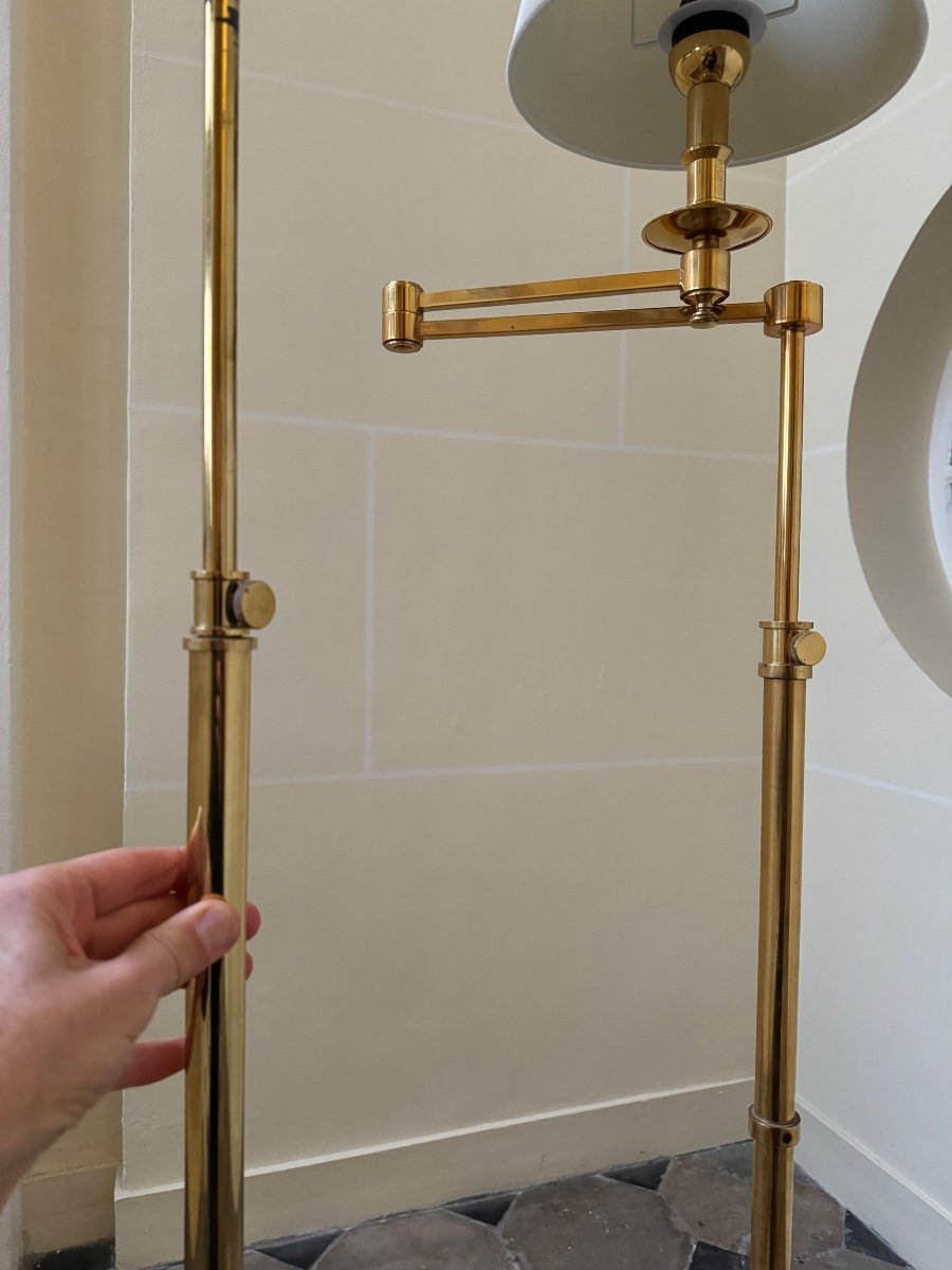 2 Reading Lights In Bronze And Gilded Brass From The 70s, Maison Baguès-photo-3