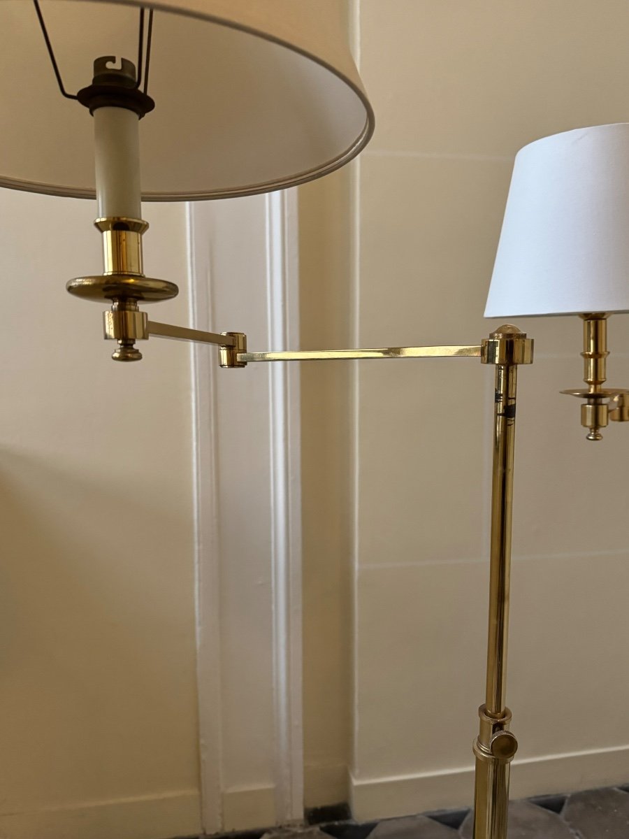 2 Reading Lights In Bronze And Gilded Brass From The 70s, Maison Baguès-photo-1