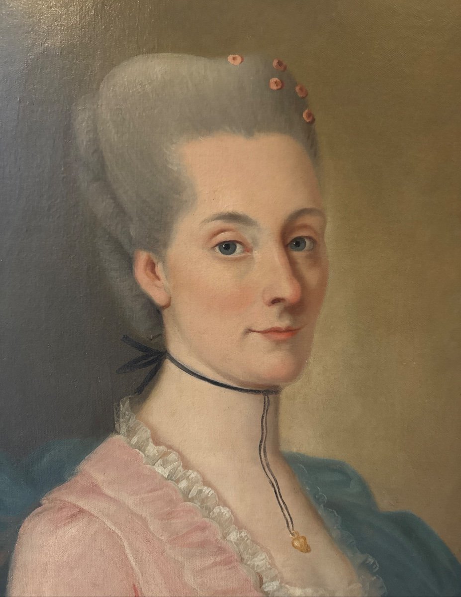 Portrait Of A Woman With A Vase Of Flowers, Mid 18th Century-photo-1