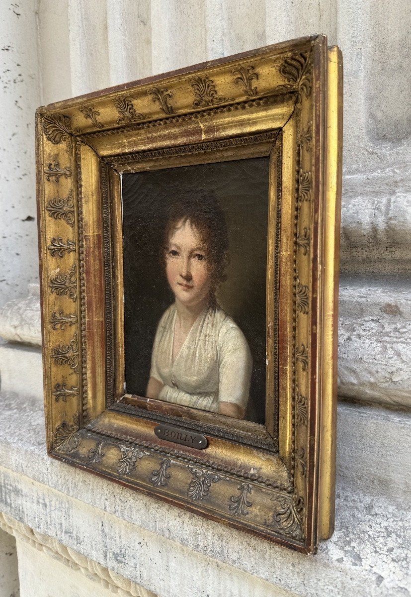 Portrait Of A Young Woman Around 1800, In The Style Of Louis-léopold Boilly-photo-2