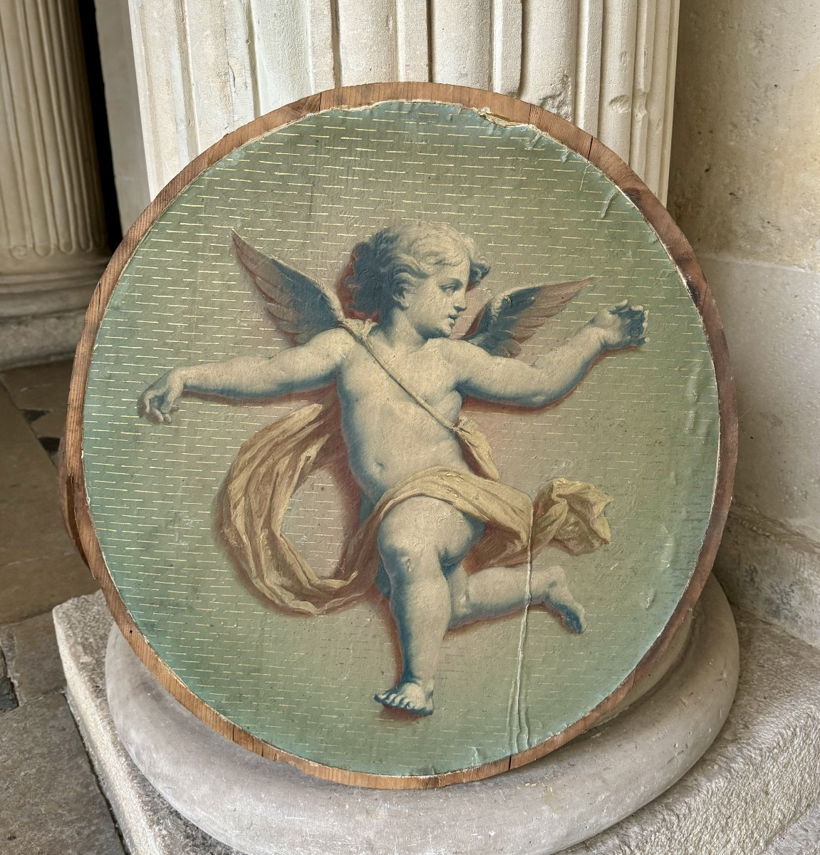 Angelots et Putti, 6 grands médaillons milieu 19ème siècle-photo-3
