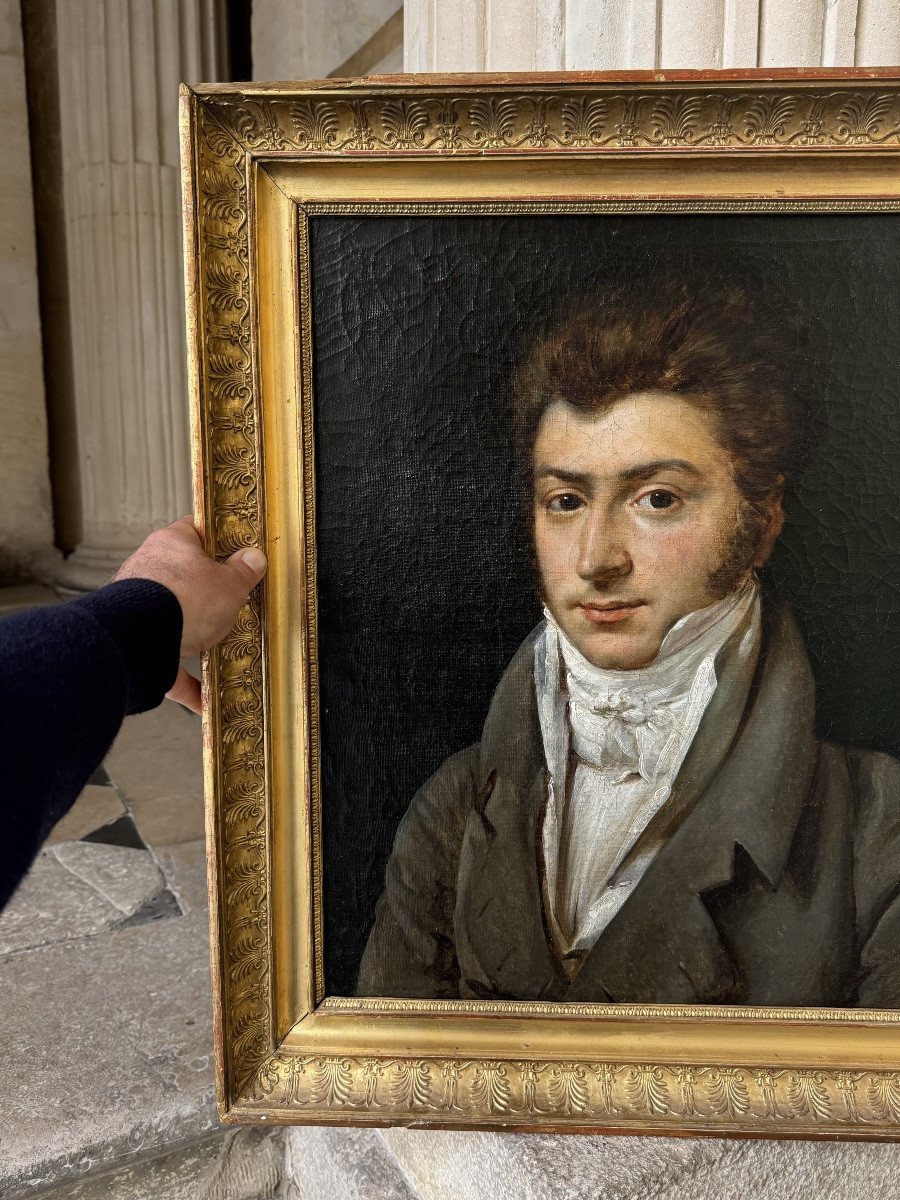 Portrait d’Homme Vers 1810, Ecole Française-photo-2