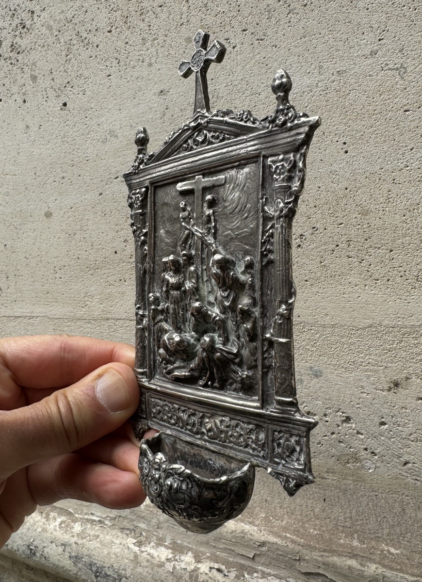 Late 19th Century Silver Holy Water Font -photo-2