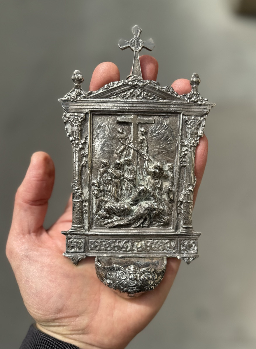 Late 19th Century Silver Holy Water Font -photo-1
